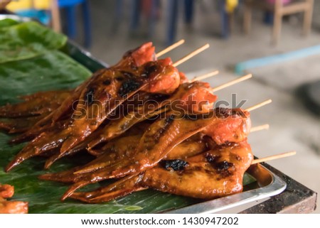 Chicken skewer grill. Thai food