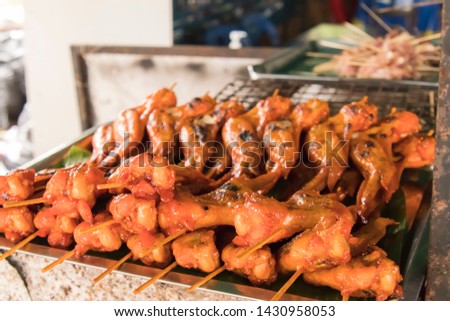 Chicken skewer grill. Thai food