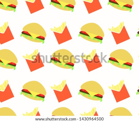 fast food  Burger French fries template