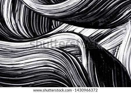 Black strokes and texture of mascara or acrylic paint on a white background Royalty-Free Stock Photo #1430966372