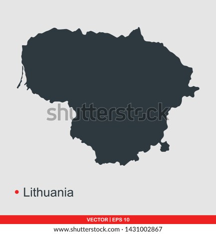 Lithuania map flat icon, vector illustration on gray background