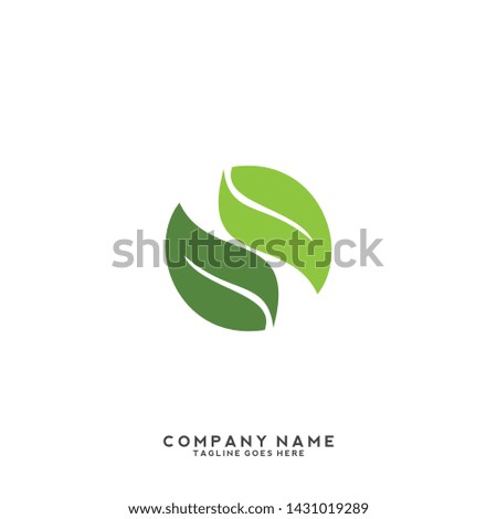 creative green leaf logo template