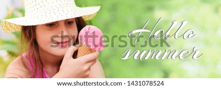 A pretty girl eating ice cream