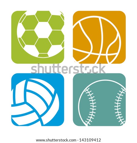 sports balls over white background vector illustration