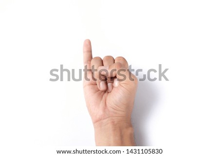 Hand symbol sign language "I", Sign Language in English.