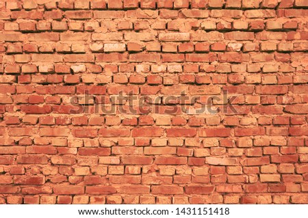 Old red brick wall background                               