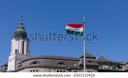 Hungary flag in debrecen hungary.
