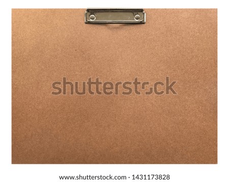 blank brown wood drawing plate with clipping path isolated on white background.