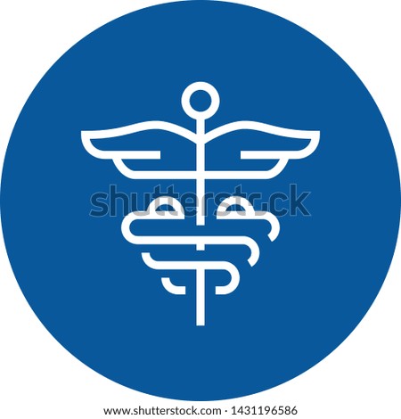 Caduceus Healthcare Medicine Outline Icon