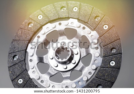 Close-up shot of clutch disk and basket on background
