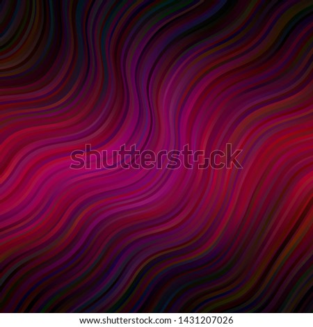Dark Pink vector layout with wry lines. Bright sample with colorful bent lines, shapes. Pattern for booklets, leaflets.
