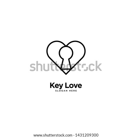 Key Love Logo Outline Monoline