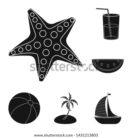Isolated object of equipment and swimming sign. Set of equipment and activity bitmap icon for stock.