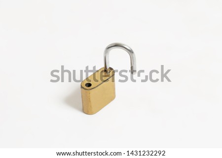 Golden locks on white background