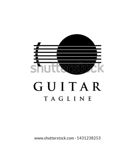Luxury abstract logo symbol for guitar classic