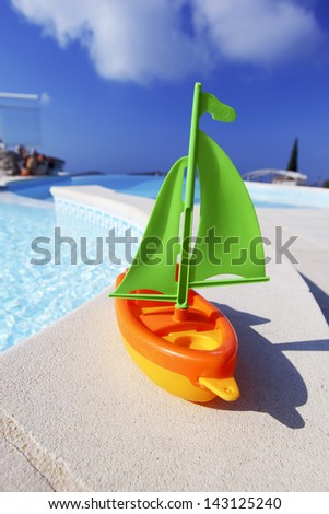  toy ship swimming pool