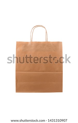Different  perspective for recycled paper shopping bag on white background / mock up 