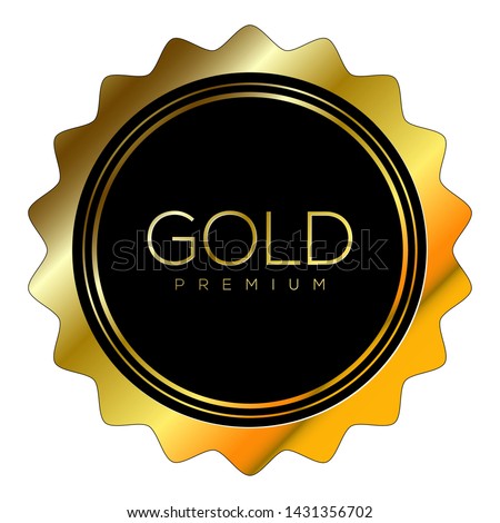 Isolated gold premium label over a white background. High quality banner - Vector