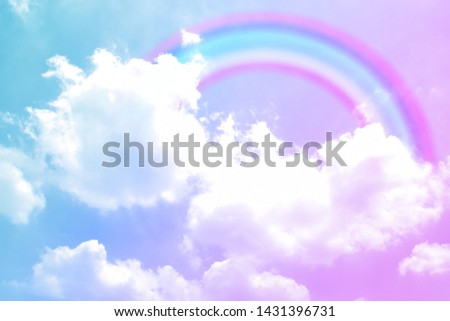 Fantasy over the rainbow on sky abstract with a pastel colored background and wallpaper.