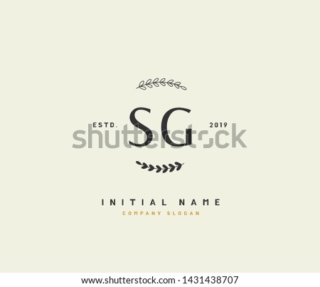 S G SG Beauty vector initial logo, handwriting logo of initial signature, wedding, fashion, jewerly, boutique, floral and botanical with creative template for any company or business.
