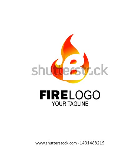 initial Letter B fire logo design. fire company logos, oil companies, mining companies, fire logos, marketing, corporate business logos. icon. vector