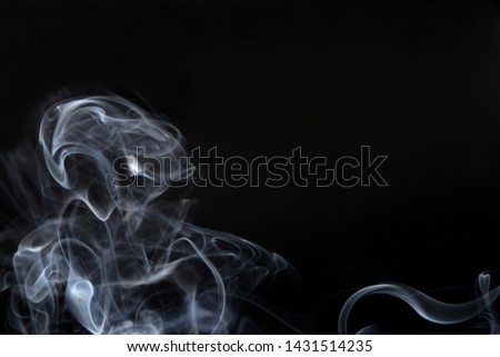 abstract smoke shapes isolated on black background
