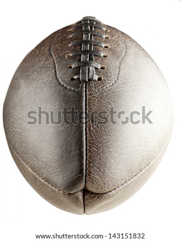 Strict close up of a football isolated over white background