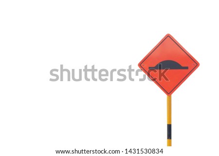 Warning sign, isolated from white background, clipping path