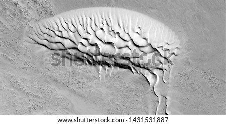 fundamentalist brain, allegory, abstract naturalism, Black and white photo, abstract photography of landscapes of the deserts of Africa from the air, aerial view, contemporary photographic art, 