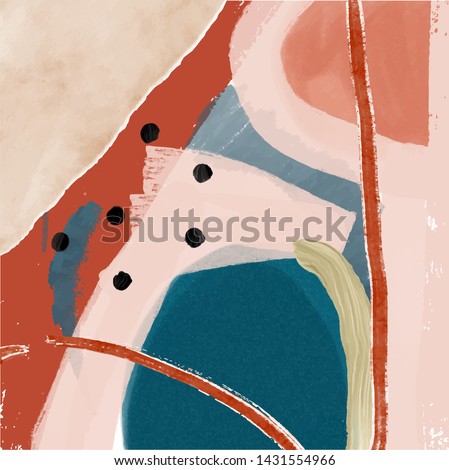 Abstract creative universal background. Colorful shapes and textures. Freehand contemporary composition. Impressionism modern art for poster, banner, card, flyers.  Hand drawn vector illustration  Royalty-Free Stock Photo #1431554966