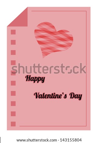red paper list with heart and text Happy Valentines Day for beloved person
