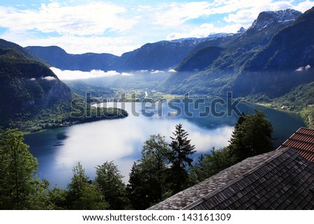 Hallstatt, the most beautiful lake town in the world, Austria. Royalty-Free Stock Photo #143161309