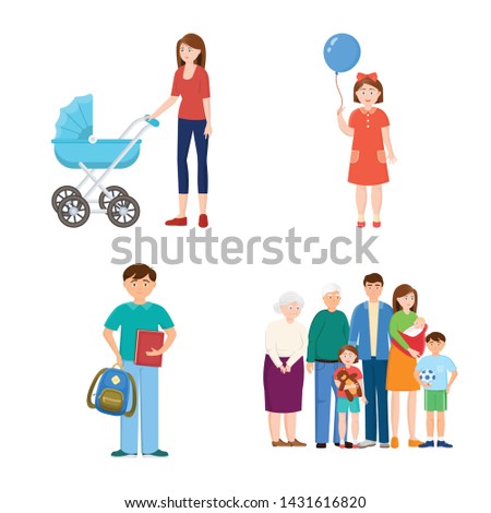 Isolated object of family and people symbol. Set of family and avatar stock vector illustration.