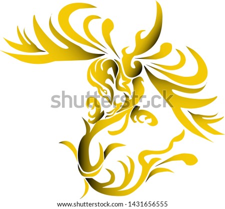 Beautiful Phoenix bird vector image