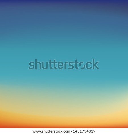Blurred background imitating such beautiful natural phenomena as sunrise and sunset, violet-blue and yellow-orange gamma, vector. Great as a background for a poster, web pages, advertising, or other. Royalty-Free Stock Photo #1431734819
