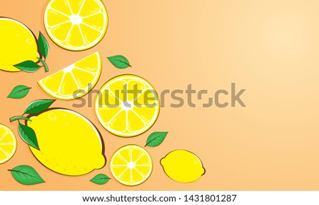 Collection lemon pattern background. Vector illustration.