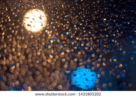 Beautiful Raindrop Night Bokeh with bokeh blur background