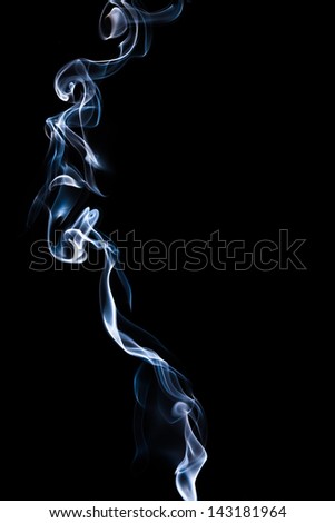 Mistery beautiful smoke on the black background