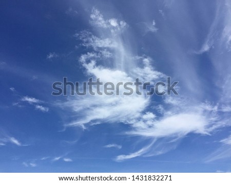 Clouds and blue sky above Douglas Head, on the Isle of Man