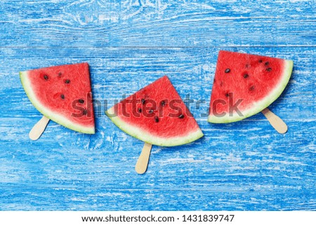 Watermelon pattern. Flat lay, top view. Space for text