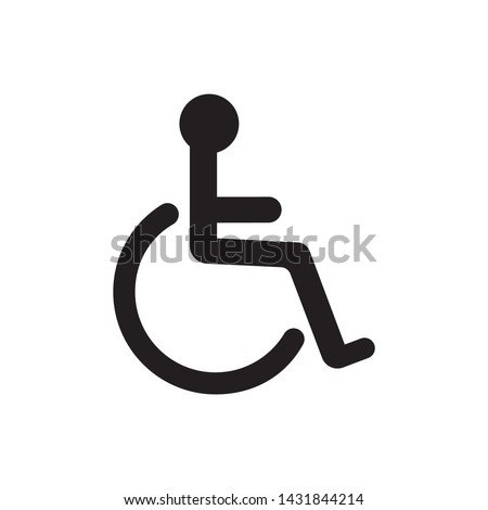 Wheelchair flat icon. Vector wheelchair icon on white background Royalty-Free Stock Photo #1431844214