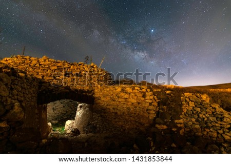 milky way in an old lime kiln