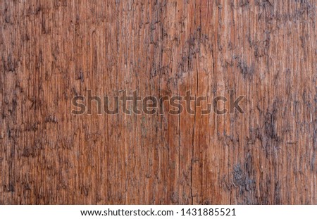 Old wood texture. Brown outdated Board. Retro furniture decor. Hardwood material