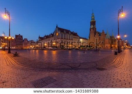 Wroclaw by night. Old town square