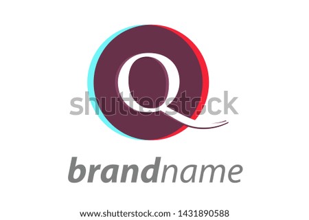 Simple illustration logo design letter Q in circle.