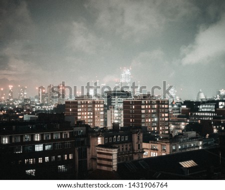 London city skyline from rooftop, great imagery for websites or backgrounds.