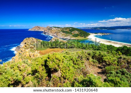 Cies Islands in Vigo, Spain Royalty-Free Stock Photo #1431920648