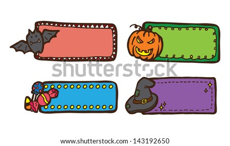 Halloween cute label in doodle style