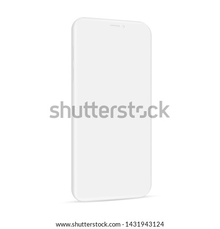 Clay cellphone mockup - side view. Vector illustration