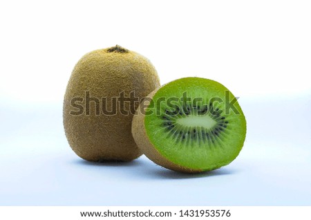 Closeup photo to kiwi fruits cut in halves
